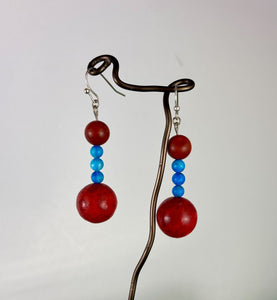 Repurposed Jewelry: Wood Beads Earrings