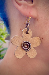 Repurposed Jewelry: Wood + Wire Earrings