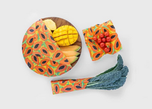 Reusable Beeswax Wrap - Tropical Papaya Print