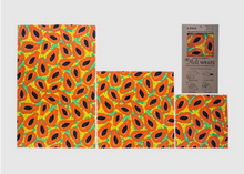 Load image into Gallery viewer, Reusable Beeswax Wrap - Tropical Papaya Print