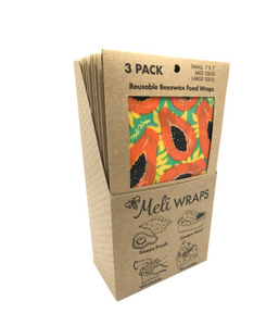 Reusable Beeswax Wrap - Tropical Papaya Print